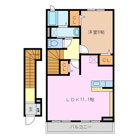 三日市駅 徒歩5分 2階の物件間取画像